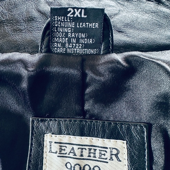 Leather 9000 Vintage 80s Rounded Collar Patchwork Buttery Soft Leather Jacket - Picture 8 of 10